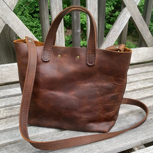 Portland Leather Mini Crossbody Tote - Picture 2 of 8